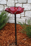 Birds Choice AAP214 Pole Mounted Red Acrylic Bird Bath